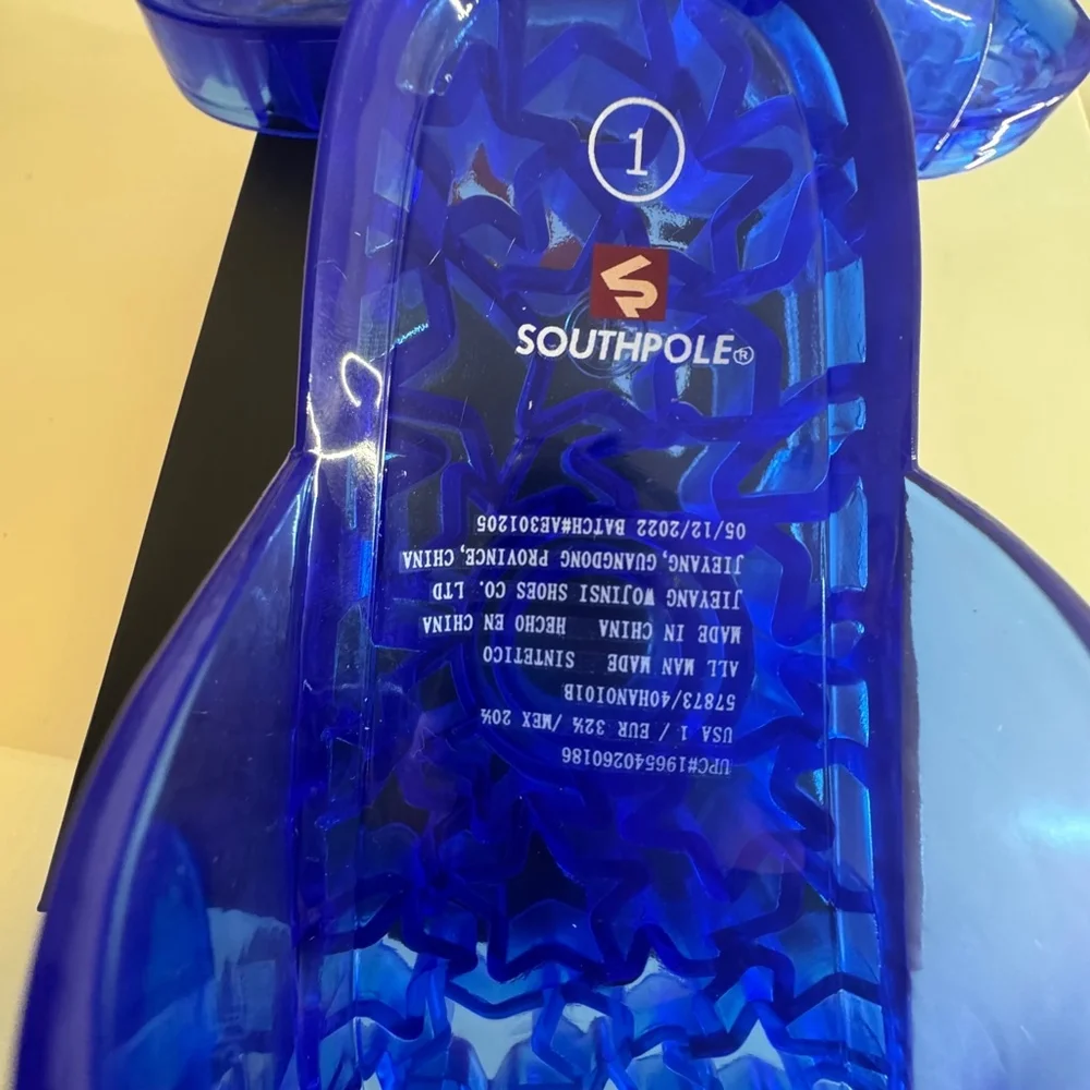 Southpole Hanoi-01B Children Sandals Footwear Slides Size 1, Translucent Blue